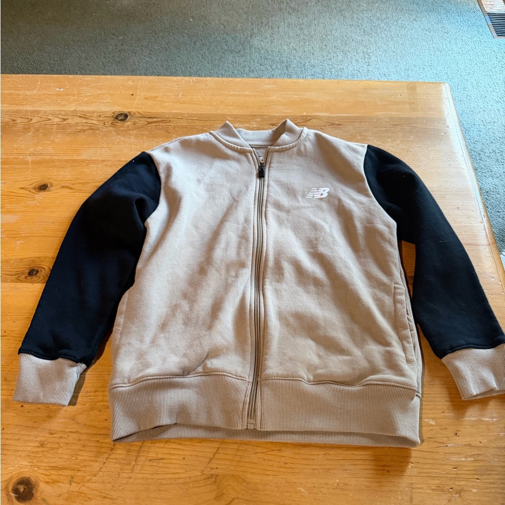 New Balance Beige and Black Zip-Up Jacket